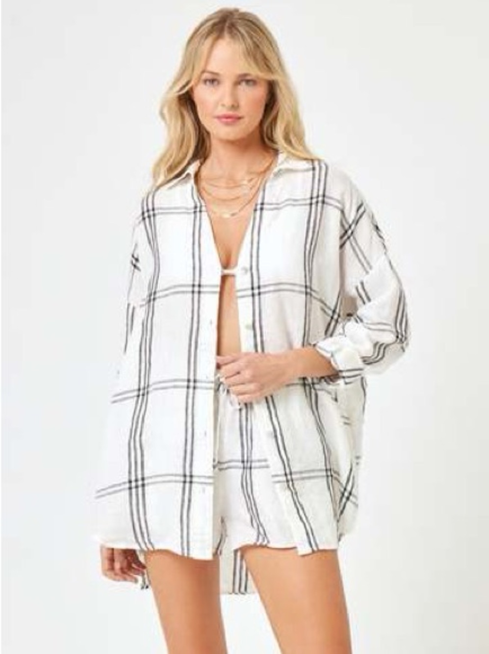 L*SPACE Rio Tunic in Late Mornings Plaid